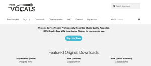 Fourth Best Place to Download Free Acapellas: Free Vocals